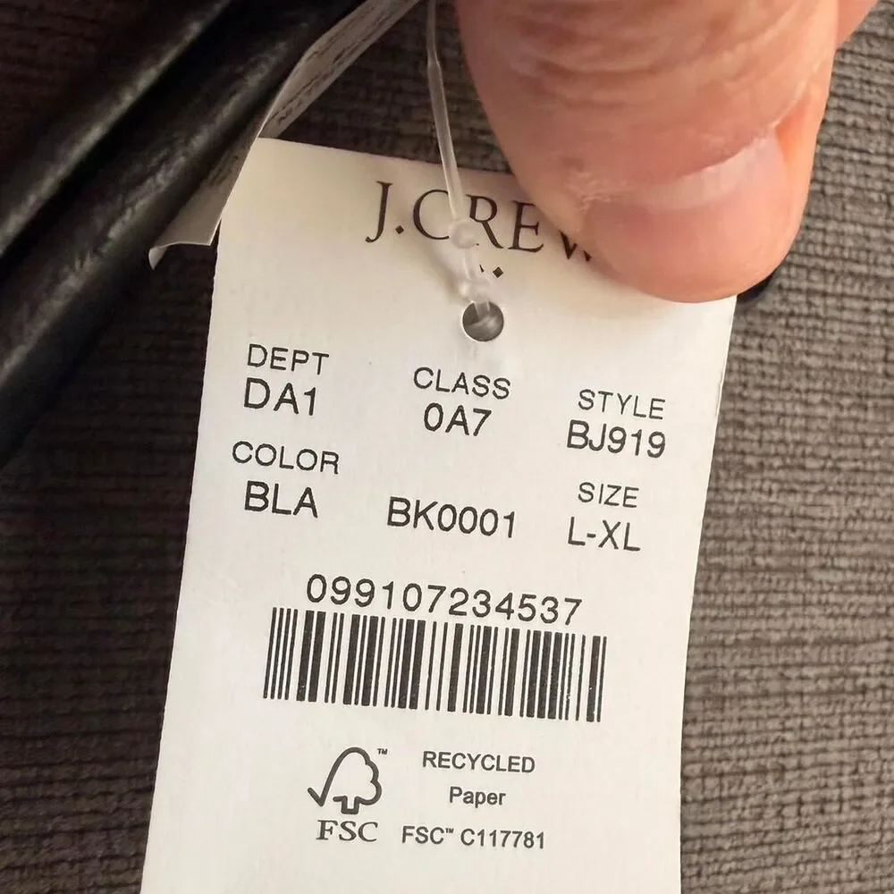J.Crew NWT Black Genuine Leather Belt Gold Oval Buckle Size L XL  1.25” Wide - Picture 3 of 6